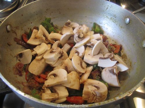 Mushroom Capsicum Pepper Fry