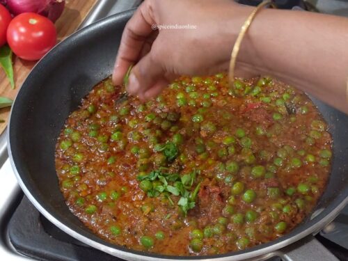 Quick frozen peas are partially cooked / blanched, hence takes less time to cook. Adjust cooking time accordingly.