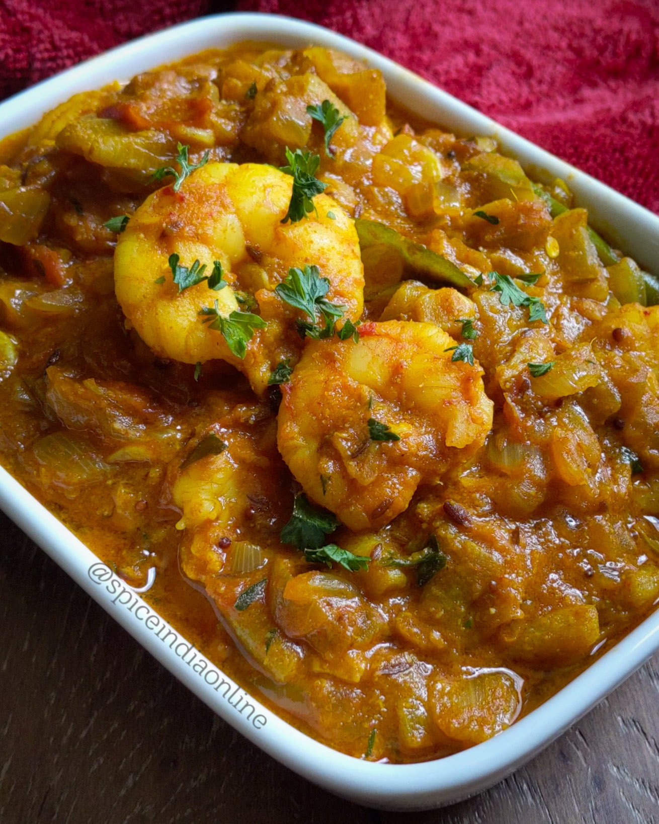 Ridge Gourd Prawn Curry