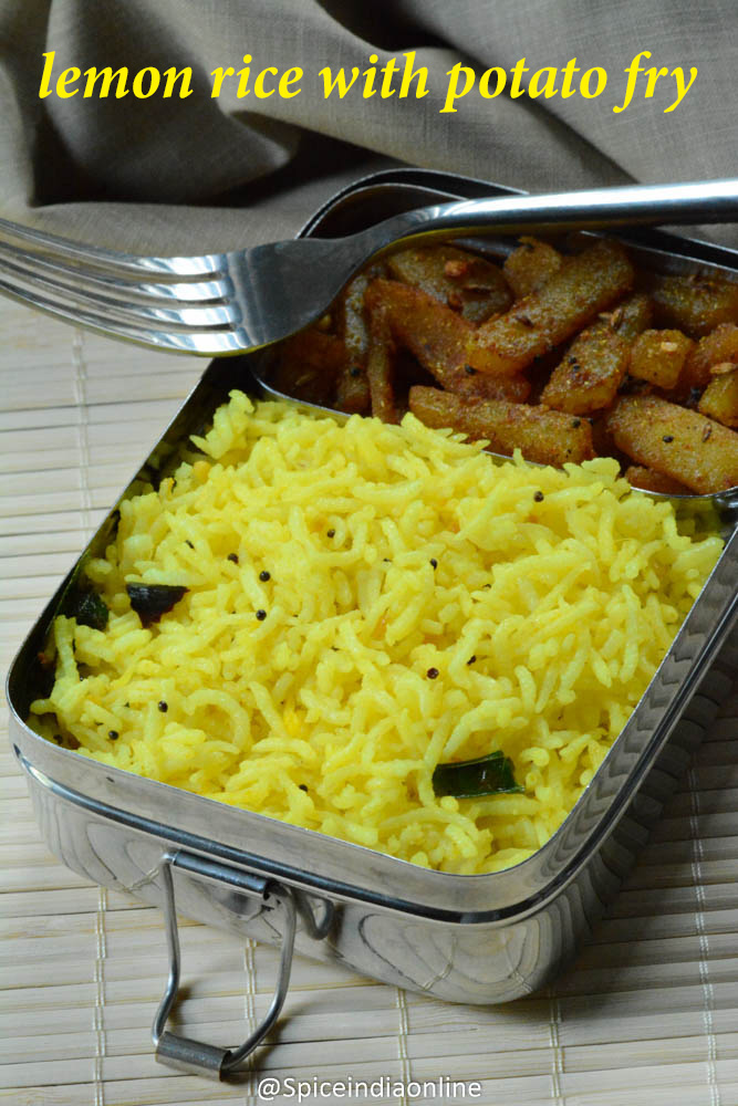 Kids School Lunch Box 13 - Lemon Rice with Potato Fry