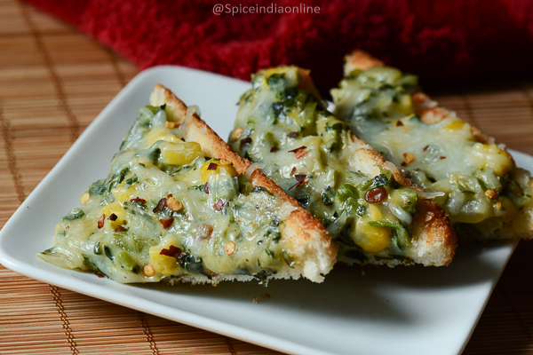 Cheesy Spinach and Corn Toast