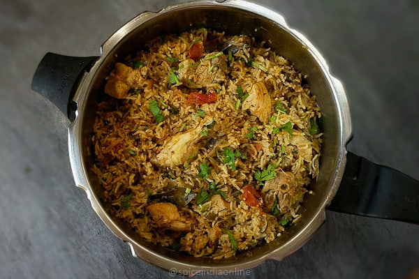 Pressure Cooker Chicken Biryani Tamil Nadu Style — Spiceindiaonline